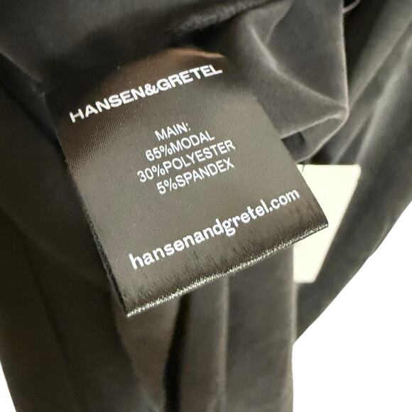 Hansen & Gretel Suvari Black One Shoulder Cut Out Jersey Midi Dress Size Large - Picture 10 of 13